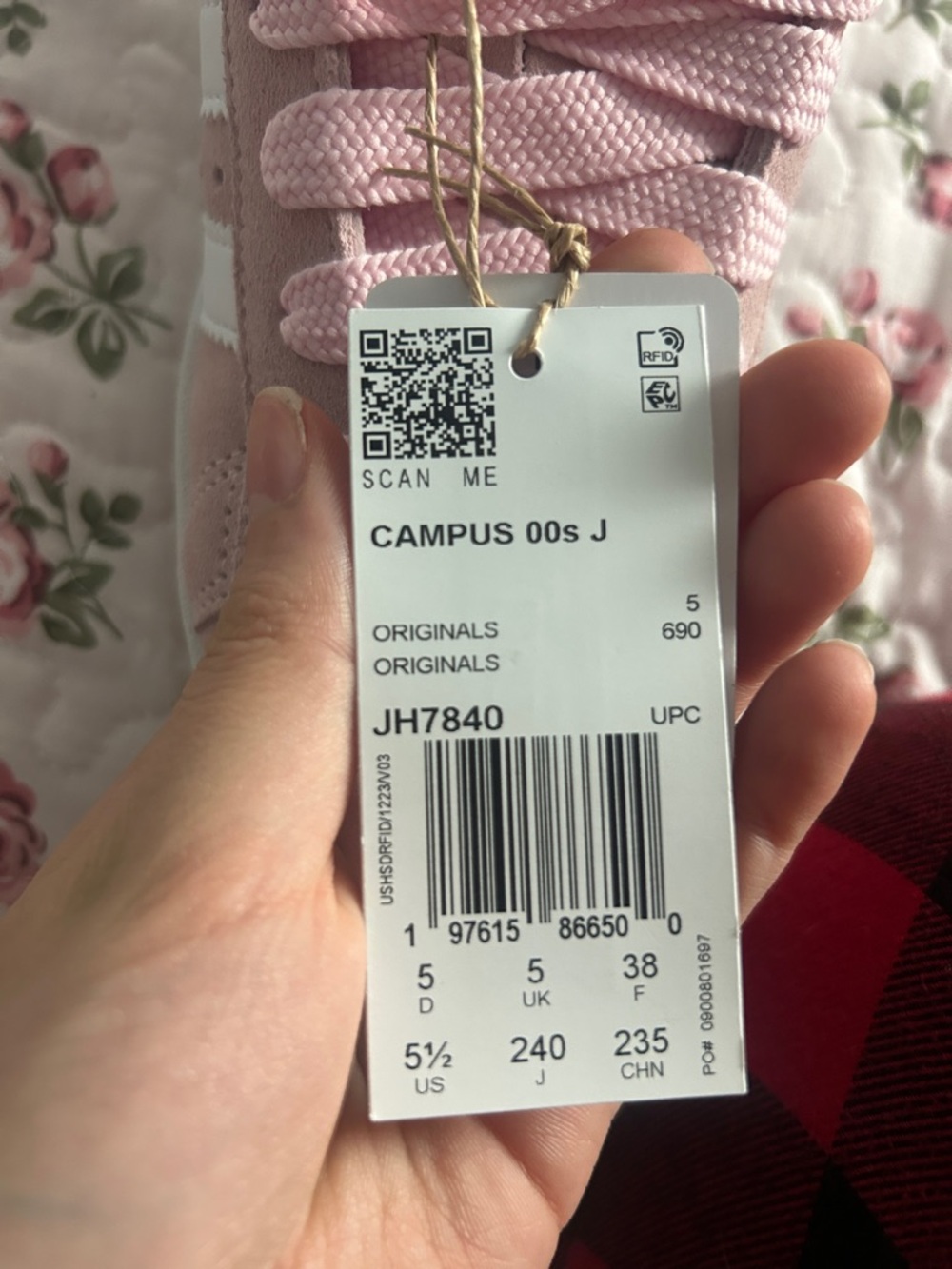 adidas Women’s Pink & White Court-Style Sneakers - Picture 5 of 5